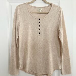 Telluride Clothing Company Super Soft Oatmeal/ Beige Long Sleeve Henley Top